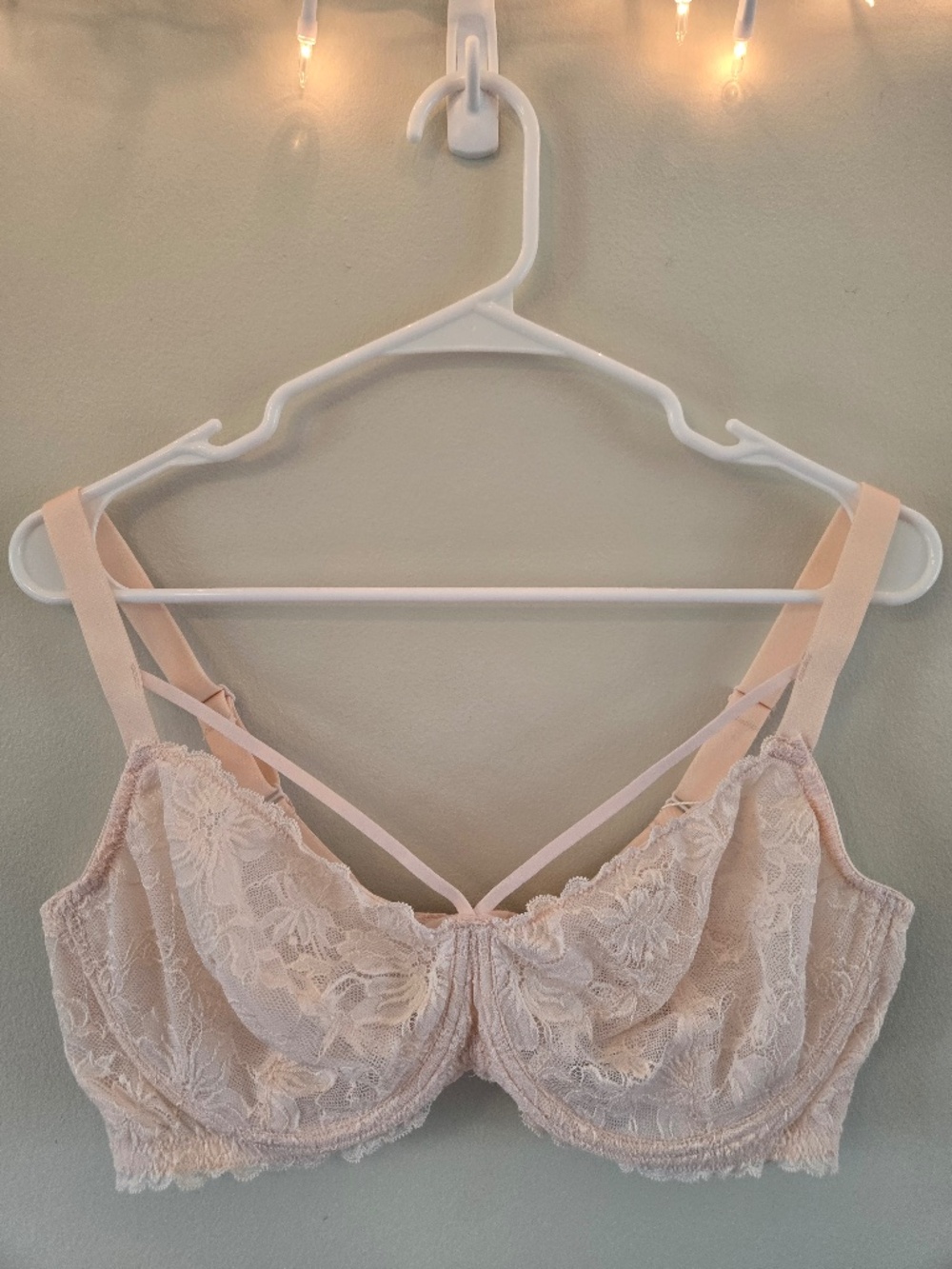 NWT HSIA Lace Unlined Bra Strappy Underwire Minimizer 36DDD